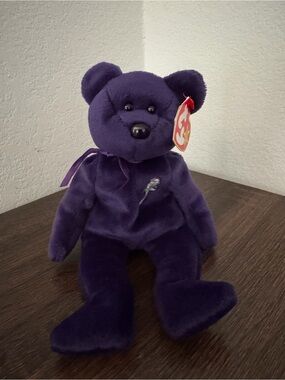 Ty princess Beanie Baby Plush Purple Bear - Classic Collectible